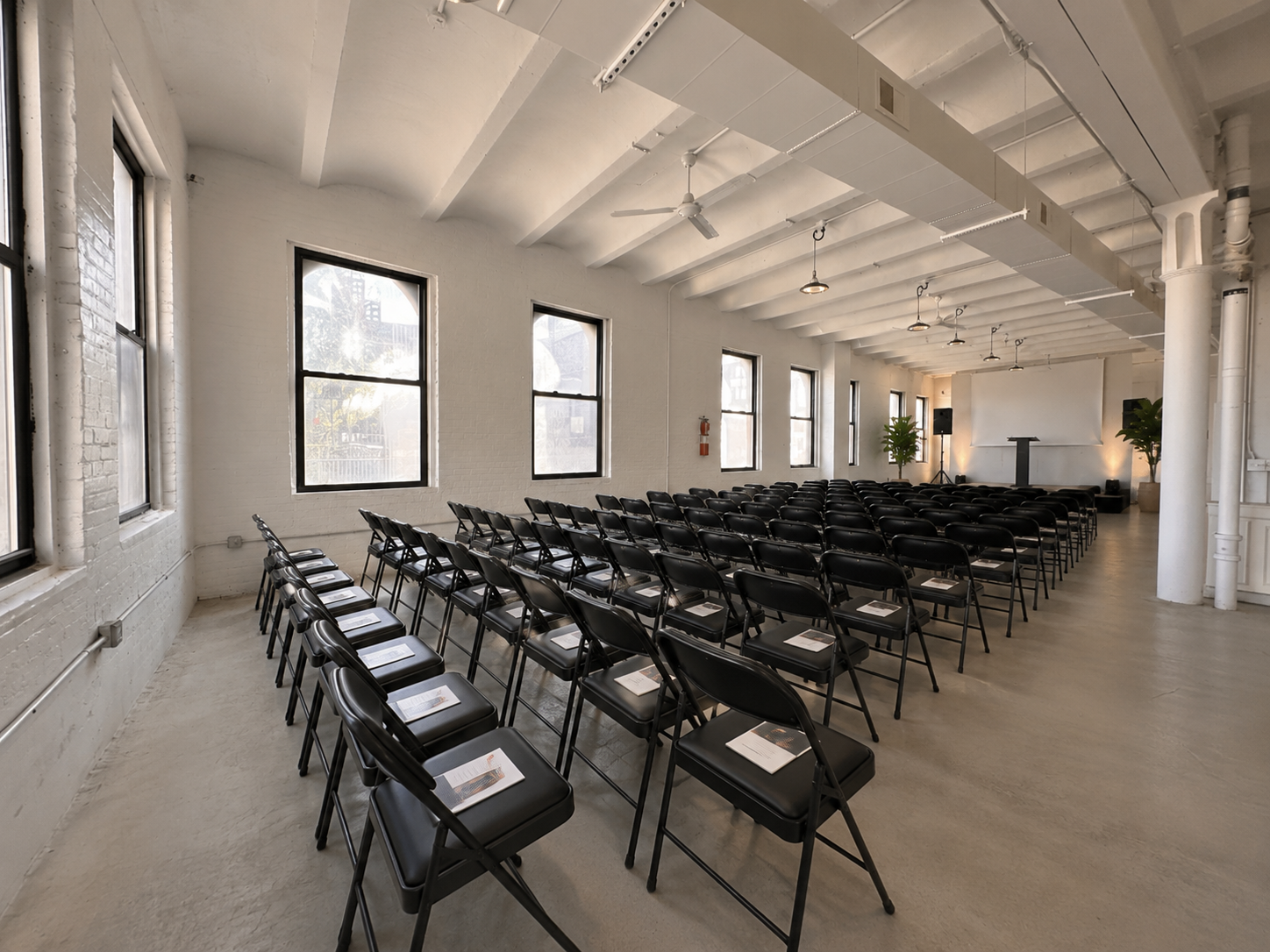 Conference seating arranged across the EastWick Studio event floor