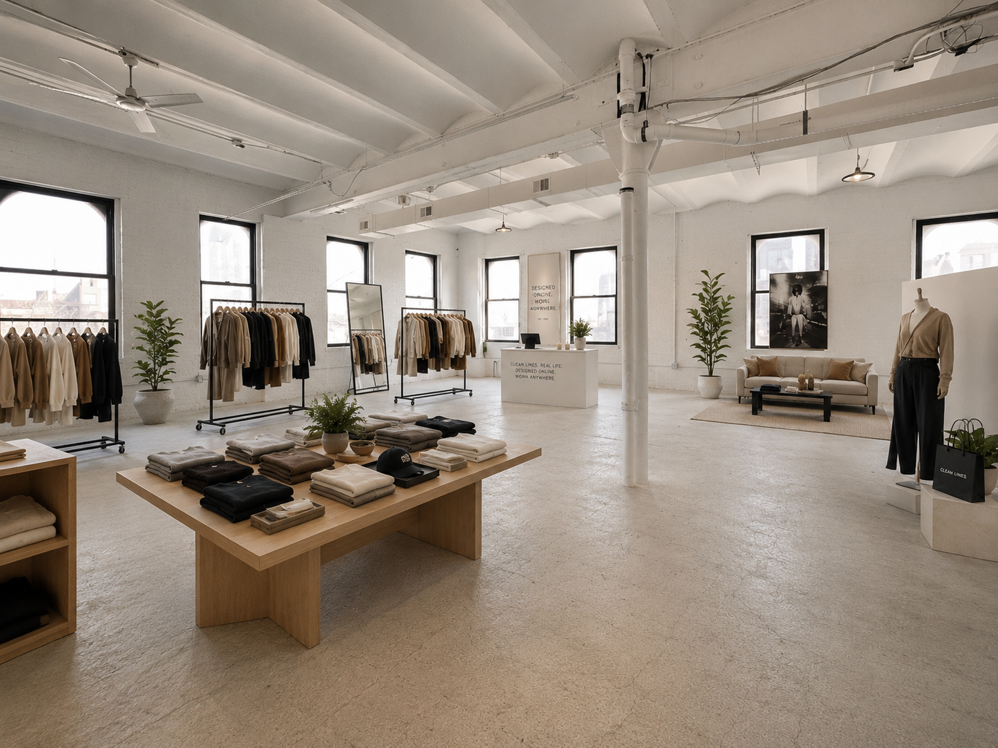 A retail pop-up set up across the EastWick Studio event floor