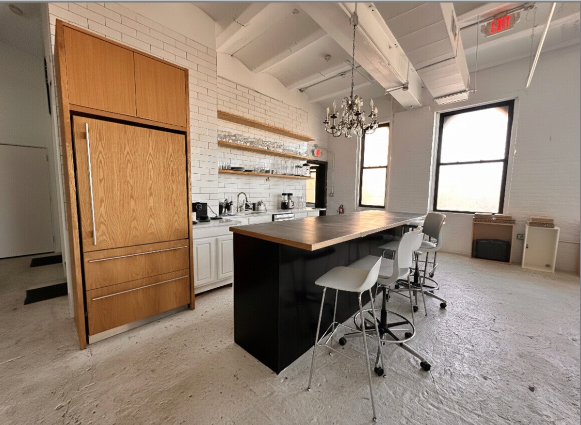 The shared kitchenette