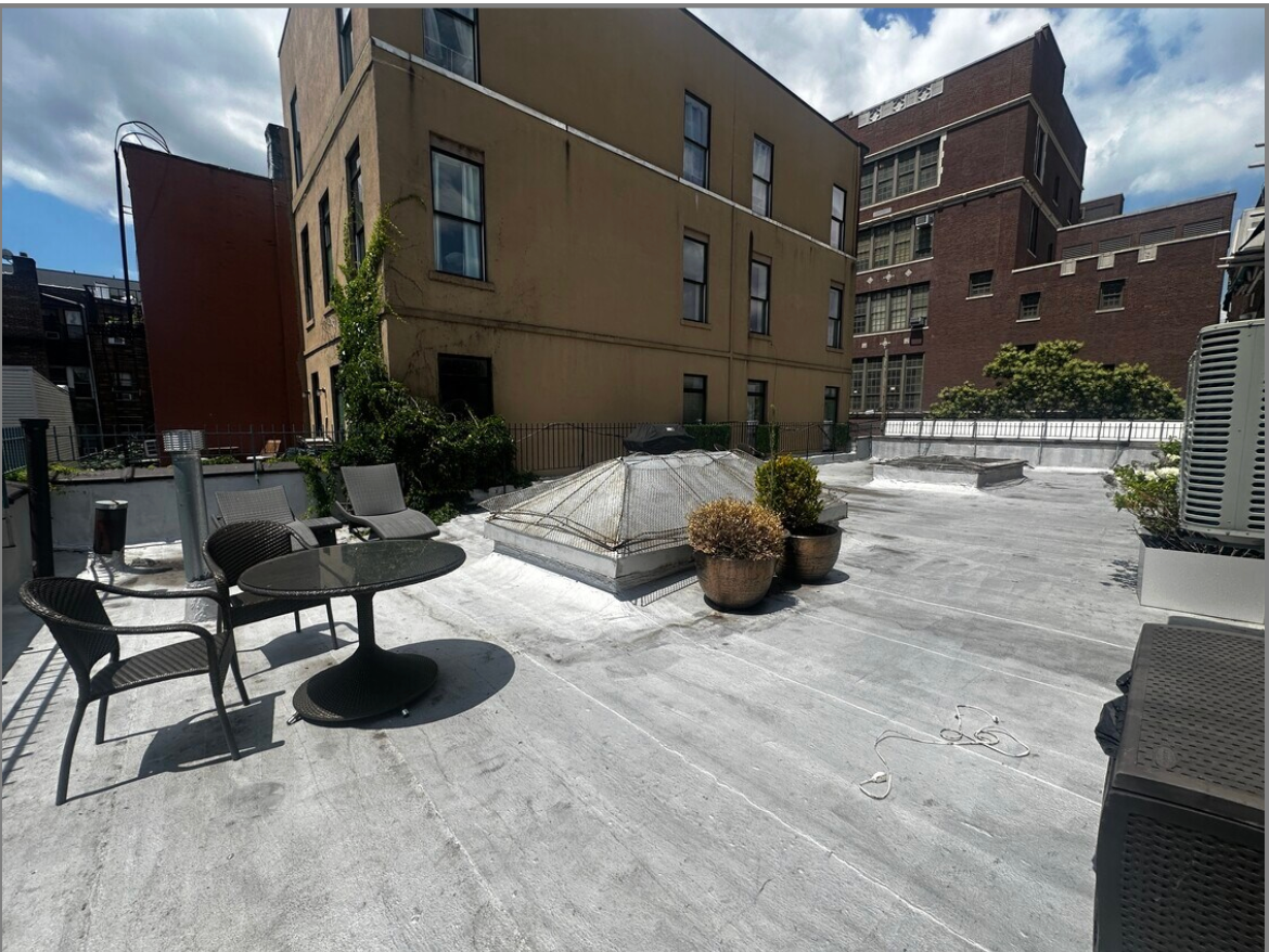 The shared rooftop terrace